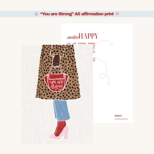 A5 Affirmation Print "You are Strong"